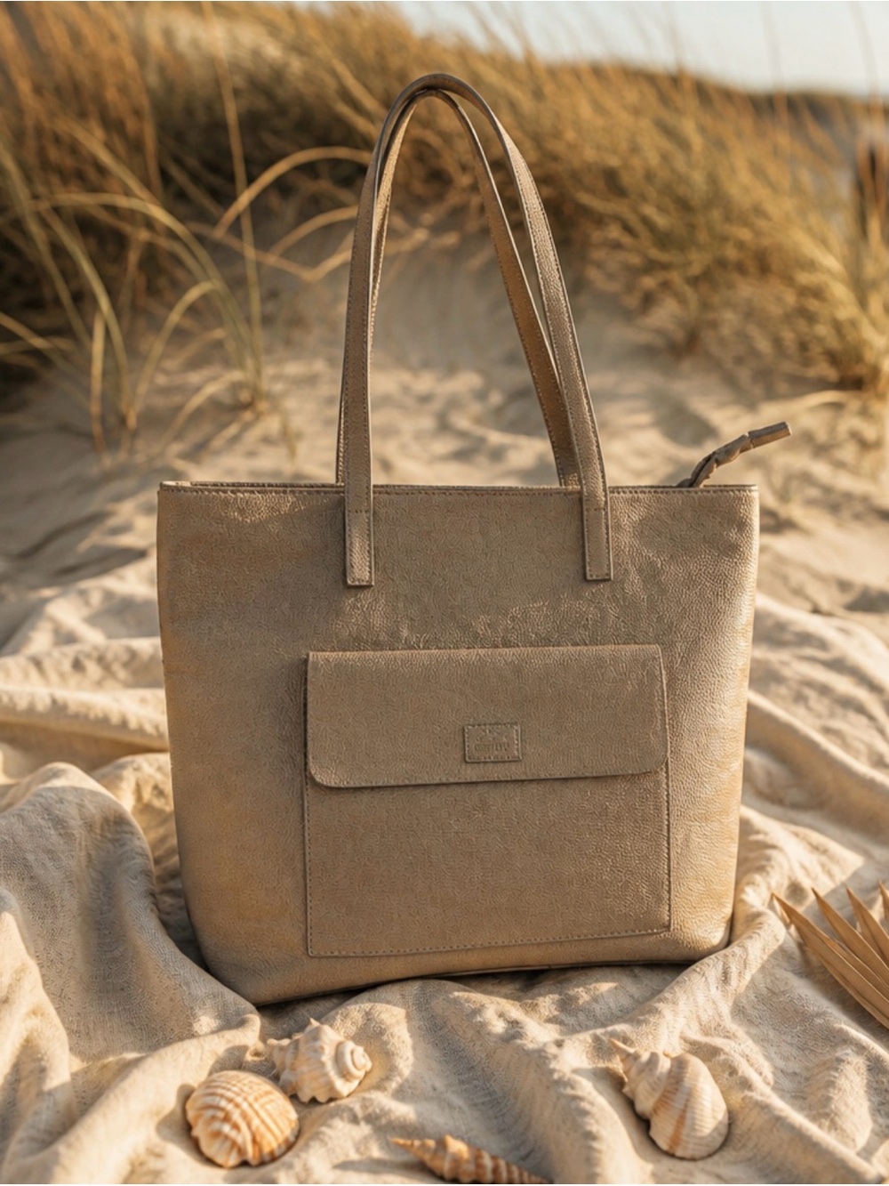 Roots Taupe Shopper Tote